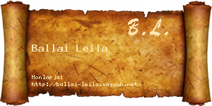 Ballai Leila névjegykártya